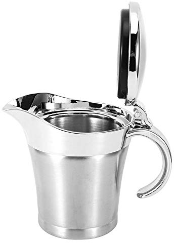 Gravy Boot, doppelwandige isolierte Saucenkanne mit Deckel Edelstahl Saucentopf mit Scharnierdeckel Gewürzbehälter Gewürzbehälter Gewürztöpfe Gewürzgläser für Gravy Cream