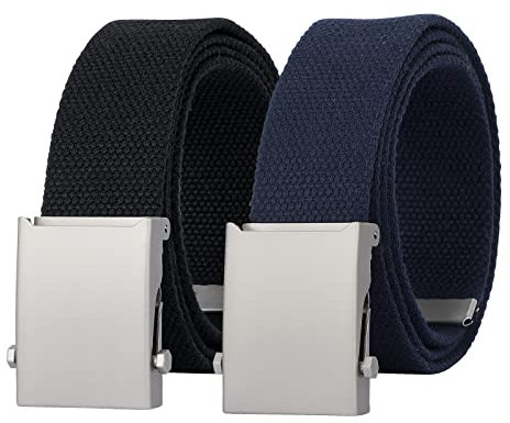 JasGood Canvas Web Gürtel für Herren Verstellbarer Stoff Militärgürtel mit Metallschnalle, 3,8cm Breite