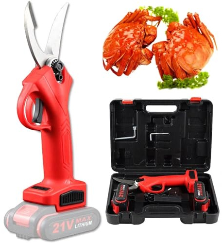 Tijeras Eléctricas para Alimentos y Huesos, 2 Baterías de Litio de 21 V, Inalámbricas para Aves de Corral y Pollo, con Batería