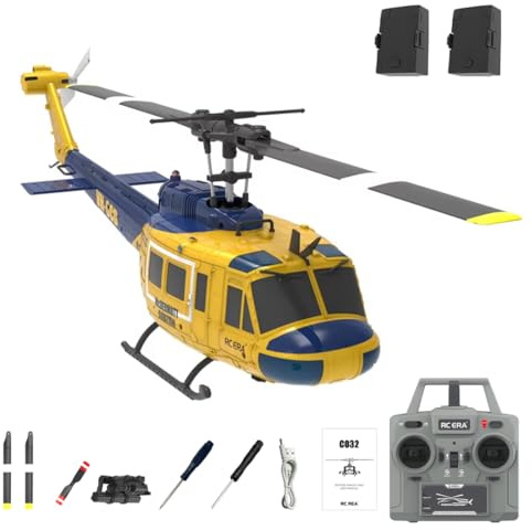 Meiurlex RC ERA C032 UH-1 Huey RC elicottero, 6 canali, elicottero telecomandato 1/48 scala Heli, volo acrobatico 3D e aereo RC ad alta precisione per adulti principianti