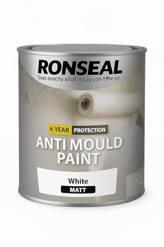 6 Year Anti Mould Paint White Matt 750ml | Mould Resistant Bathroom & Kitchen Wall Paint | Long Lasting Protection, Moisture Resistant, Easy Clean Finish