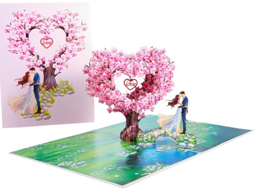 Biglietto Auguri Matrimonio, Anniversario Matrimonio, Biglietto M-atrimonio - Pop Up Albero Del Cuore Biglietto M-atrimonio, 3D Romantico Biglietto Auguri Compleanno Per Madre Moglie Fidanzata Coppia