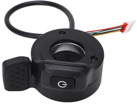 PxQuerantic Acelerador controlado con el pulgar y interruptor de encendido, acelerador de pulgar para patinete eléctrico con franja elevada para un control preciso de la velocidad, acelerador (Bien)