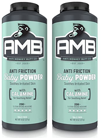 Anti Monkey Butt Baby Powder with Calamine, Talc-Free Diaper Rash & Anti-Chafing Relief, Cornstarch Formula for Itch & Moisture Protection, Hypoallergenic, 8 oz, Pack of 2