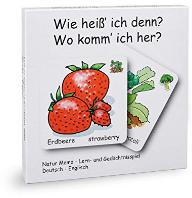 Queenmew loodaloo Lernspiel für Kinder ab 3 Jahren. 72 Karten in Deutsch und Englisch. Fördert Lernen, Sprache und Wortschatz.