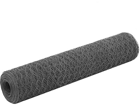 vidaXL Hönsnät stål med PVC-beläggning 25x0,75 m grå