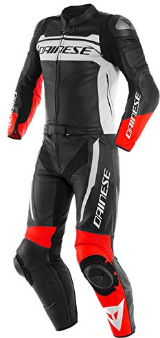 Dainese Mistel 2-Teiler Motorrad Lederkombi Schwarz/Weiß/Rot 48