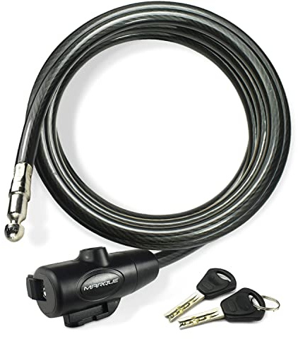 MARQUE Bike Lock with Key – 15FT, 3/8” Straight Cable Locks with Keys, Anti-Theft Security Cable for Bicycles, Scooters, Kayaks, Paddle Boards, Gates