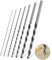 Holzbohrer Set lang - 7 Stück Bruchfeste Schlangenbohrer - Extra Scharfe Bohrer - Bohrer Holz, Spiralbohrer, Lange Bohrer, Dübelbohrer - Lange Holzbohrer - Ø 4, 5, 6, 7, 8, 10, 12 mm x 300mm