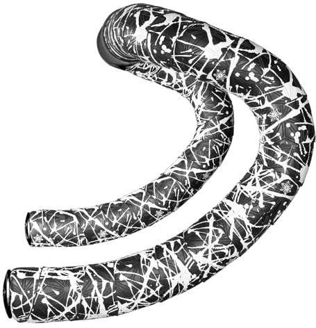 Supacaz Super Sticky Kush White Splat Bar Tape - Cycling Road Bike Handlebar Grip Tape Wrap