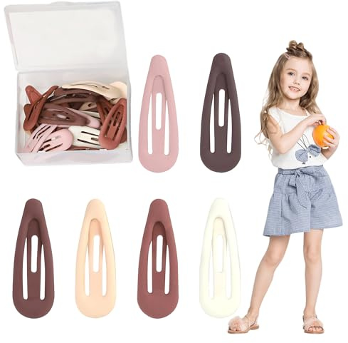 30PCS Snap Colorful Matte Non Slip Hair Clips With Case - Children & Student Small Hair Accessories For Lady Women & Little Girls