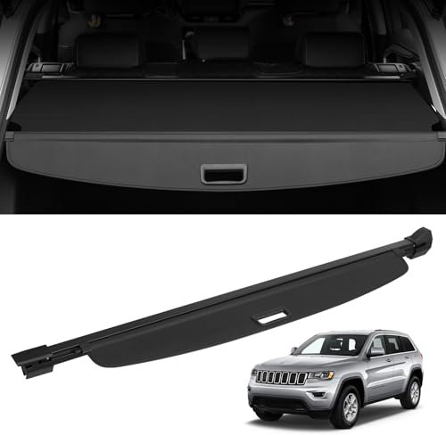 VEVOR Einziehbare Laderaumabdeckung, verbesserte wasserdichte Kofferraumabdeckung, Sicherheitsschutz für Jeep Grand Cherokee 2 Row 2022-2025 5-Seater
