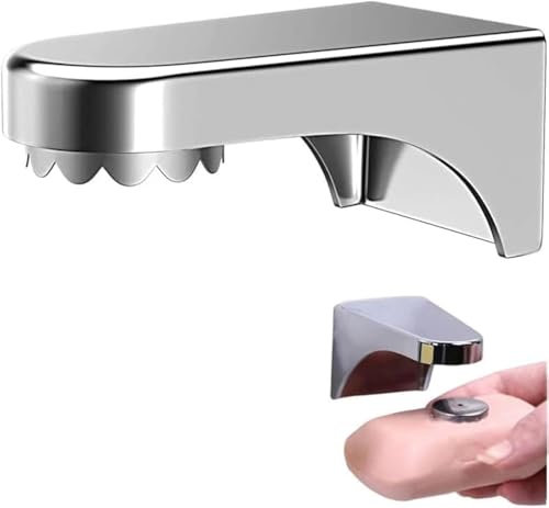 DEWIN Portasapone Magnetico, Pratico Portasapone Magnetico in ABS Contenitore Adesivo Lavandino Magnetico Portasapone per Doccia Bagno Lavello Della Cucina 7.5 x 4.5 x 4.3cm (argento)