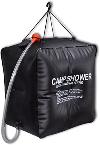 LoogCape Bärbar solcampingdusch liter med insynsskydd och vikbar design för utomhusbruk, vandring, strand, festival och resor, robust PVC, enkel vattennivåkontroll, snabb uppvärmning