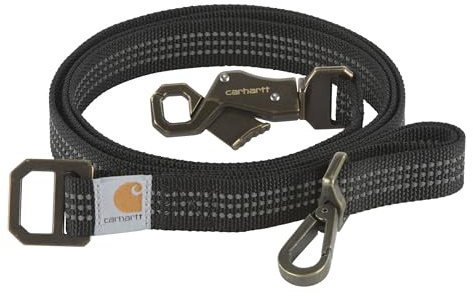 Carhartt Pet Durable Nylon Webbing Leashes for Dogs, Reflective Stitching for Visibility, Black (Nylon Webbing), Large