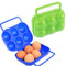 Schneespitze 2 Pieces Folding Plastic Egg Carrier Holder,Egg Carriers Egg Storage Box Portable Egg Storage Box Container Folding for Outdoor Camping Picnic,Blue,Orange