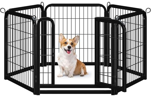 Yaheetech Lightweight Dog Playpen, 6 Panel 60cm Dog Fence Pet Exercise Pen Portable Puppy Play Pen Suitable for RV/Camping
