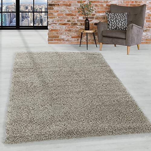 HomebyHome Shaggy Teppich Läufer Flur 80 x 150 cm - Shaggy Teppich Hochflor Natur Extra Weich und Flauschig - Bettvorleger Teppiche für Schlafzimmer - Waschbarer Küchenläufer - Carpet, Halı, Kilim