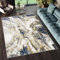 TAPISO Shine Teppich Kurzflor Abstrakt Grau Blau Gold Marmor Wohnzimmer Schlafzimmer 3D Optik Modern Design ÖKOTEX 80 x 150 cm