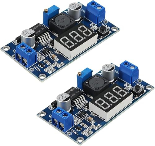 ARCELI 2Pcs DC-DC Convertitore di tensione Buck Modulo di alimentazione Modulo step-down regolabile Modulo di alimentazione stabile 36V 24V da 12V a 5V 2A con display a LED