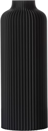 3D Vase Dekovase Anouk L 30cm Bodenvase Schwarz Deko Vase Pampasgras Trockenblumen