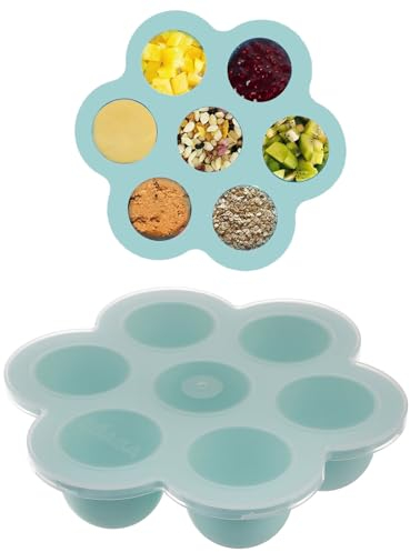 Boîte de conservation des aliments pour bébés,Congélation Purée Bébé Hermétique pour Aliments,Stockage De Nourriture Plateau de ​Congélateur,Bac à Glaçons avec Couvercle Bébés,Sans BPA,Vert,1 pièce
