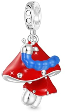 GNOCE Perle Alice's Adventures in Wonderland Charm 925 Argento Sterling per Gioielli Bracciale Regalo per Donna Adatto a Braccialetti/Collana, 4,5 mm, Argento, Zirconia cubica