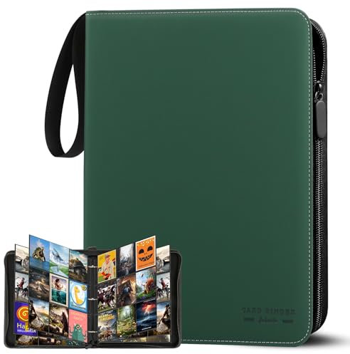 Sammelkarten Album 9 Fächer,40pcs Seiten Sammelalbum Binder für bis zu 720 Karten, Karten Sammelmappe Groß für Spielkarten, Sportkarten, Ninjago, TCG, MTG-Karten (Gray)