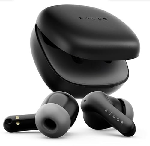 Boult Newly Launched K10 Truly Wireless In Ear Ear buds with 50H Playtime, 4 Mics Clear Calling, 45ms Low Latency, Type-C Fast Charging, IPX5, Made in India TWS earbuds bluetooth wireless (Pure Black)