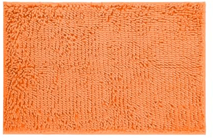 GREATOYAR Alfombra de Baño, Alfombrilla Antideslizante, Alfombrilla de Baño Absorbente, Chenilla, Lavable, Alfombra Ducha Baño Cocina Dormitorio Salon, Rectángulo, 40x60cm, Naranja