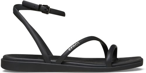 Crocs Sandali bassi da donna Miami con cinturino alla caviglia, nero, 38, Nero, 37/38 EU