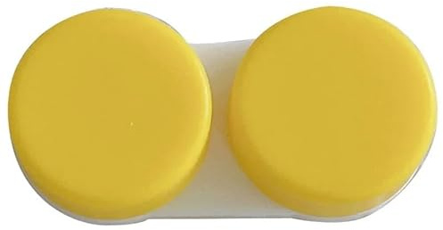 YZWHKJ Contact Lens Cases,Contact Lenses Holder Box 50Pcs Women's Contact Lens L+R Cases Storage Holder Case Soaking Container Travel Accessaries Lenses Box Contact Lenses Box(Yelllow)