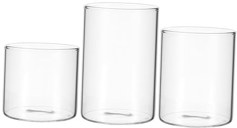 KONTONTY 3pezzi Portacandele in Vetro Decorativo Contenitore Per Candele Da Tè Da Adatto Per Tavolino Da Soggiorno e Cucina