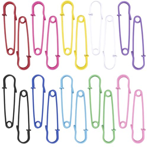 20 spille da balia da 75 mm grandi spille da balia multicolore spilla da surete in metallo per abbigliamento cucito fai da te
