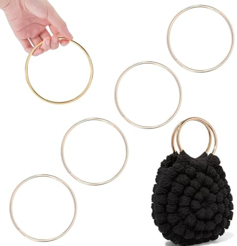 Juego de 4 piezas de cadena para bolso, cadena metálica dorada para bolso, adecuada para bolsos de bricolaje, cadenas para bolsos de mano (doradas, redondas).