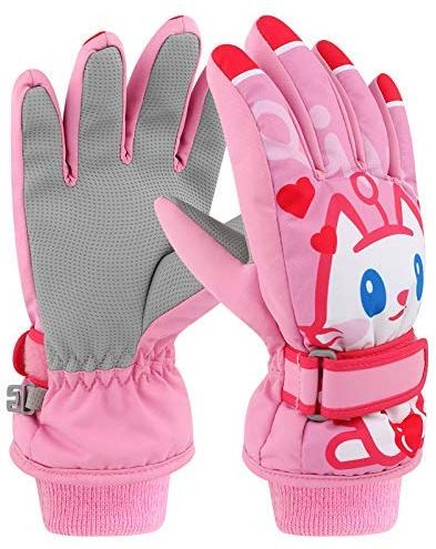 NewBEP Guantes de invierno para niños, cálidos, para esquí y nieve, para niñas y niños