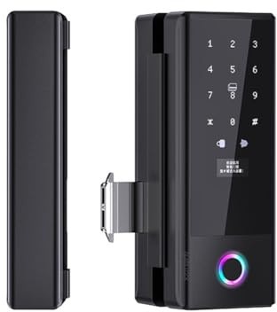 Uxsjakjsd Serrure Électronique à Empreinte Digitale pour Portes Coulissantes en Verre, Maison Connectée Tuya avec Système D'Accès Biométrique Avancé