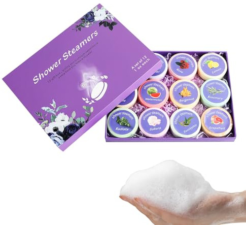 Pastilles De Douche Aromathérapie - 12 Pièces Fragrance Végétale À Libération Lente - Feuilles De Douche Aromathérapie | pour Femmes Hommes Épouse Fête des Mères Anniversaire Noël Maison Salle de Bain