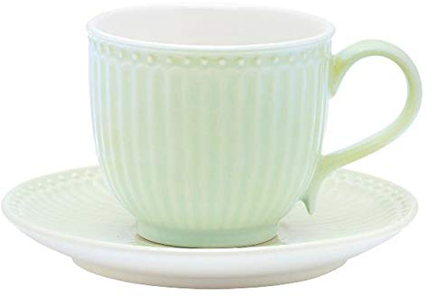 Greengate Tasse mit Untersetzer Alice Pale Green