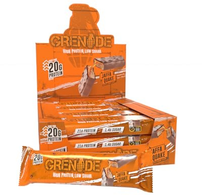 Grenade High Protein, Low Sugar Bar - Jaffa Quake, 12 x 60 g