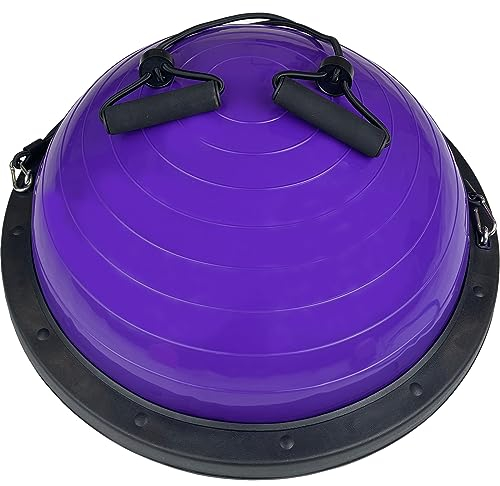 TRUTZHOLM Yoga Balance Trainer Balancetrainer Gymnastikball mit Expander und Fußpumpe Lila Yogaball