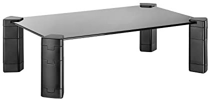 AISENS - SOPORTE ELEVADOR CRISTAL PARA MONITOR/PORTÁTIL. NEGRO