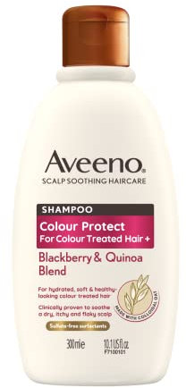 Aveeno Colour Protect Blackberry and Quinoa Scalp Soothing Shampoo for Colour Treated Hair 300ml