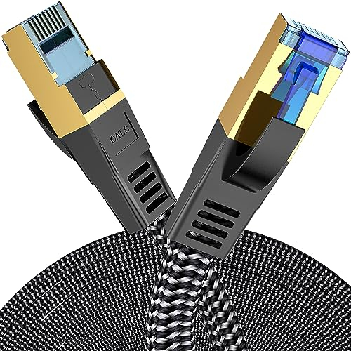 3BAO Cat 8 LAN Kabel 5m, 40Gbps Netzwerkkabel geflochtenes Ethernet Kabel 2000MHz Hochgeschwindigkeits S/FTP RJ45 POE Gigabit Vergoldeter Patchkabel für PS5/4, Steam Deck,Xbox,Router, Modem TV Laptop