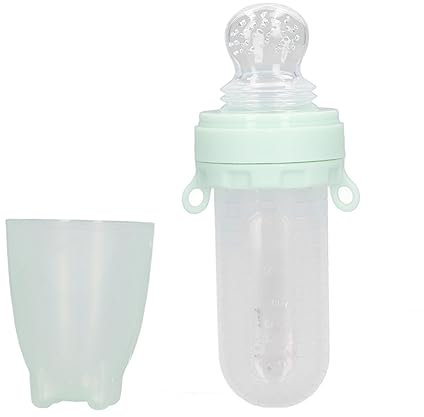 Alimentatore per Alimenti per Bambini Alimentatore per Ciuccio per Frutta in Morbido Silicone a Forma di Carino per Neonati (Verde)