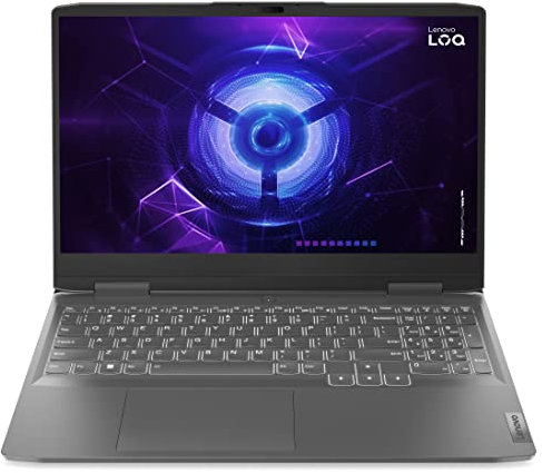 Lenovo LOQ 15IRH8 - Ordinateur Portable Gaming 15.6'' FHD 144Hz (Intel Core i5-12450H,RAM 16Go,SSD 512Go,NVIDIA GeForce RTX 4050-6GB,Sans Système d'Exploitation) Clavier AZERTY Français - Gris Foncé