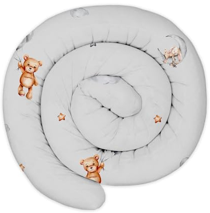 Totsy Baby Cojín Serpiente XXL Almohada de Cama Cojín de Lactancia Rollo de Cama Protector de Borde de Cama Cojín Decorativo Alrededor de Cama Serpiente XL Osos de Peluche 300 cm Oeko-Tex