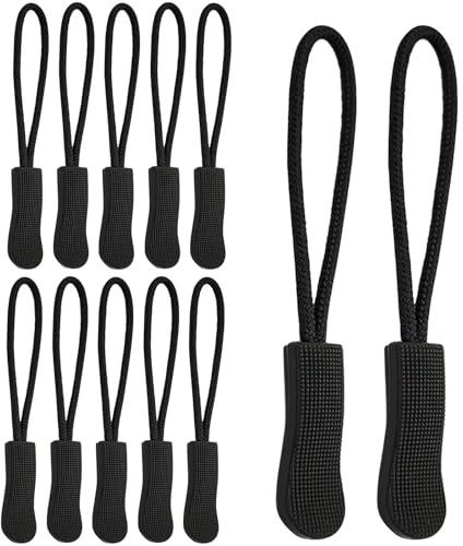 WOLMIK Lot de 12 tirettes de fermeture éclair antidérapantes pour vestes, sacs à dos, étuis de voyage