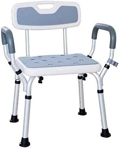 Siège de douche Tabouret Siège de salle de bain Chaise de bain Douche Bain, Coussinets de jambes antidérapants Aide aux personnes handicapées Chaise élévatrice de baignoire avec dossier à main coura