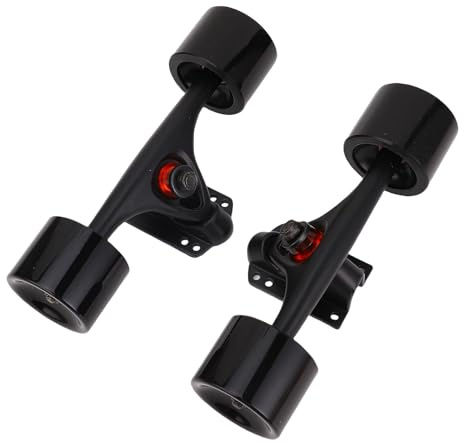 OUCRIY Par med 18 cm aluminiumlegering skateboard lastbilar med 65 x 51 mm premium hjul set, longboard lastbilar hjul kombo set
